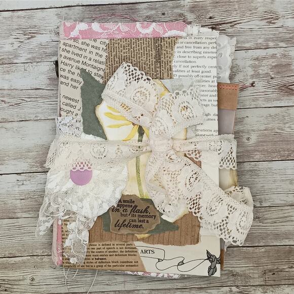 Pink Embellished Junk Journal: Flowers, Birds and Butterflies (Lifetime) - Picture 2 of 16